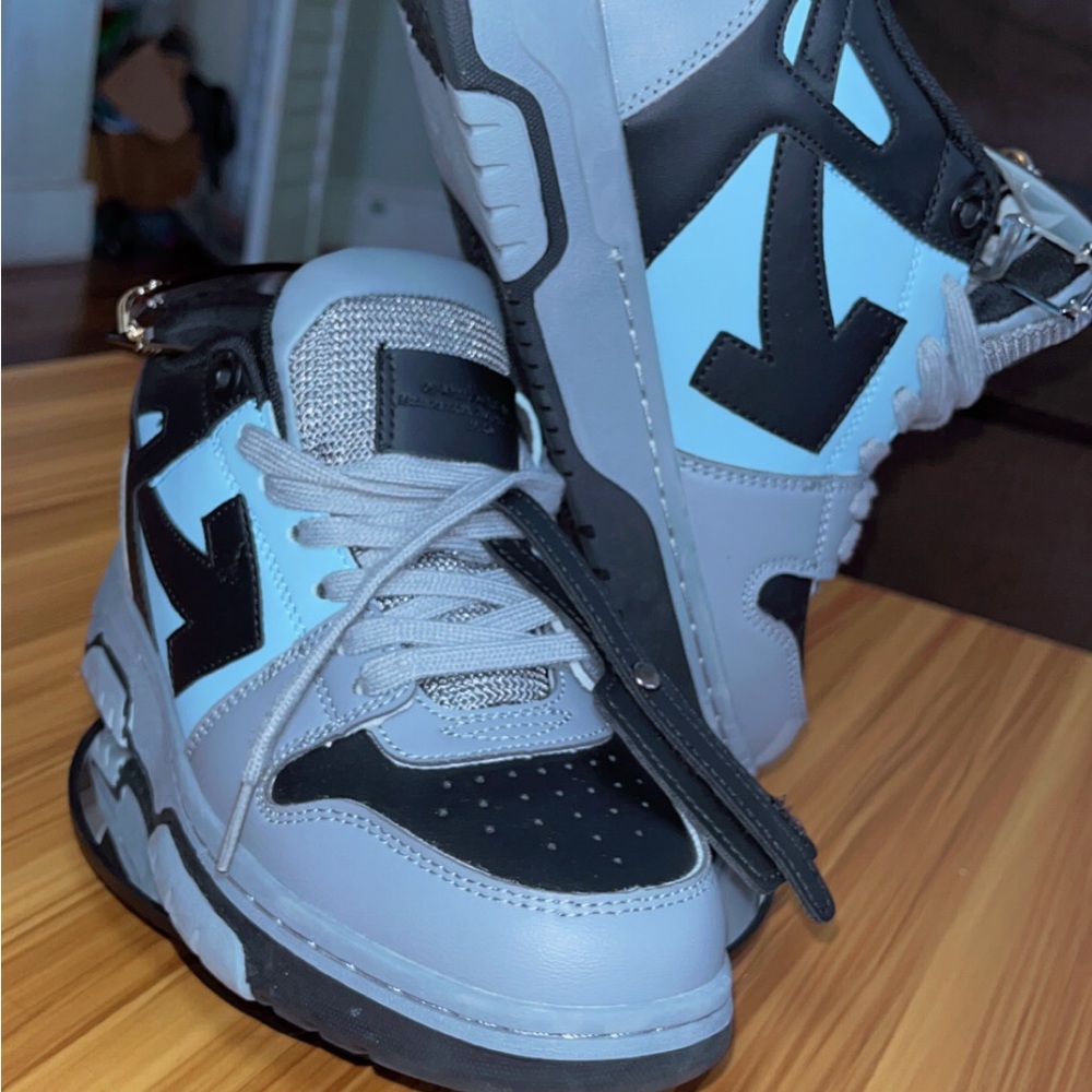 Off-White Out-Off Office Gray & Black & sky blue Sneakers - Picture 10 of 10